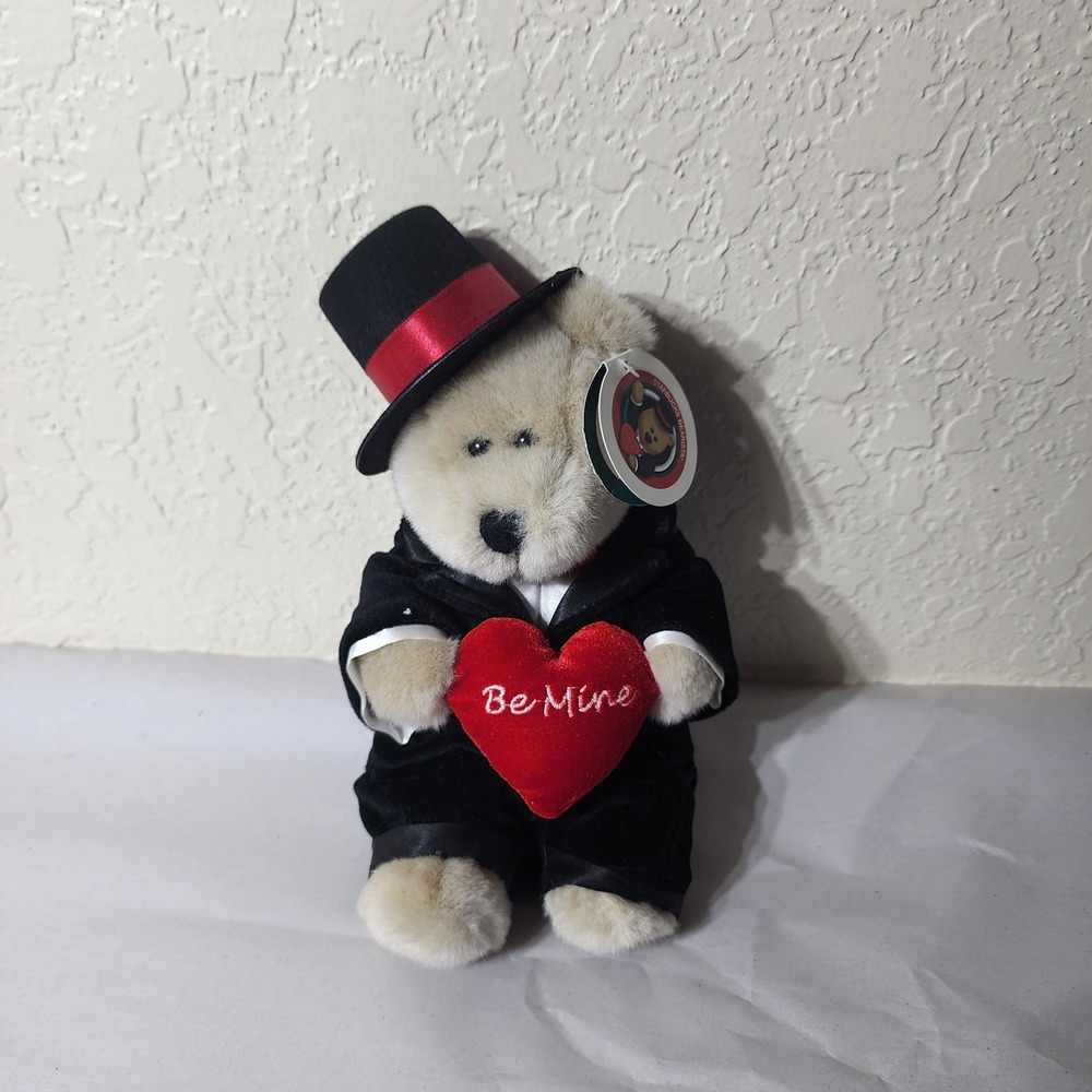 Starbucks Bearista Bear 2002 18th Edition Valentine Tuxedo Be Mine Heart 173132